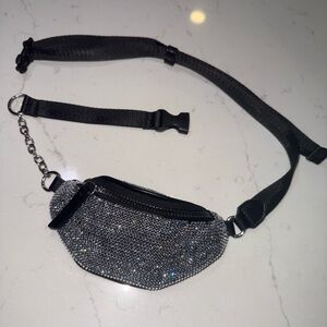 Micro bling black waist bag
